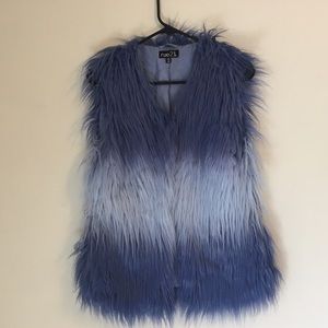 Rue 21 blue faux fur vest